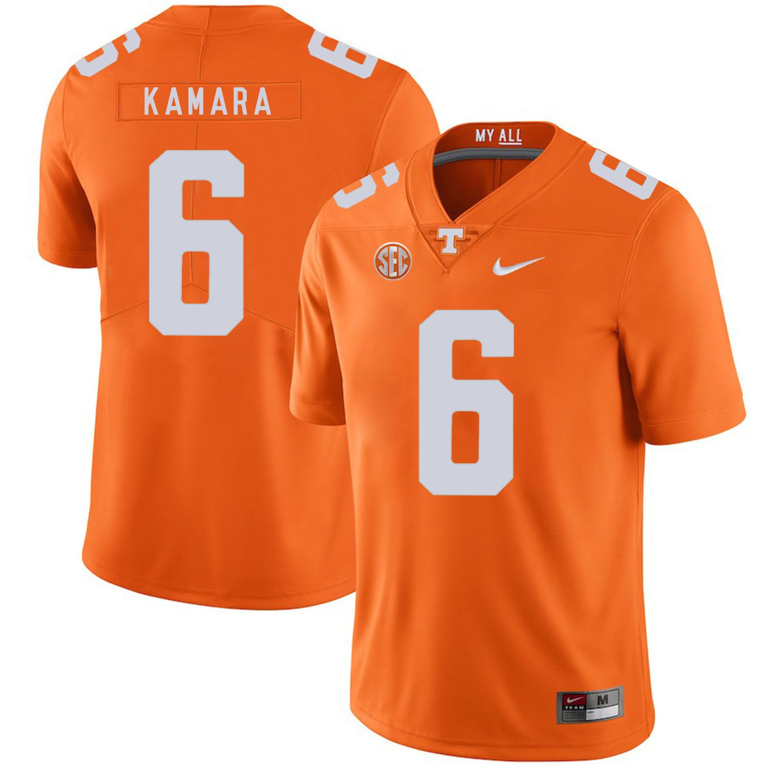 Men Tennessee Volunteers #6 Kamara Orange Customized NCAA Jerseys->customized ncaa jersey->Custom Jersey